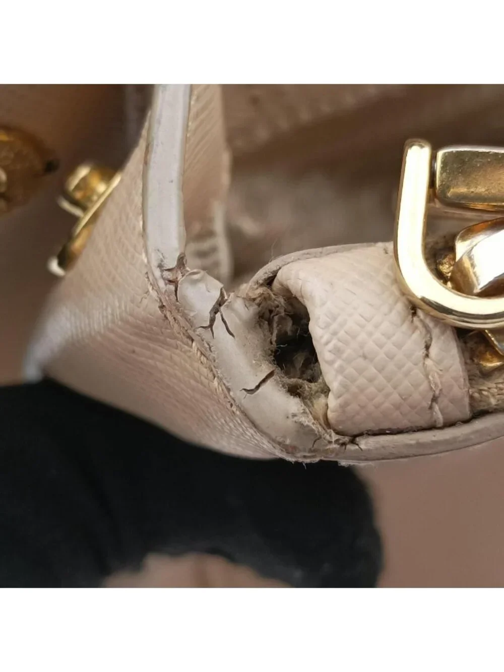 Prada Galleria Beige Saffiano Leather 64 Shoulder Bag